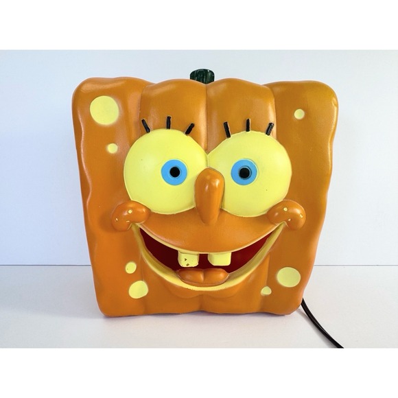 SpongeBob Square Pants Pumpkin Jack O Lantern Halloween Lighted Blow Mold 2011 - Picture 1 of 16